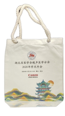 Bolsa de transporte colorida cosida a mano Bolsas de tela no tejida para ir de compras 16 oz
