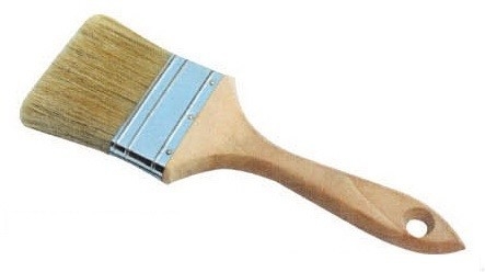 Cepillo de cerdas de poliéster blanco Cepillo de astillas de 3 pulgadas Mango de madera natural