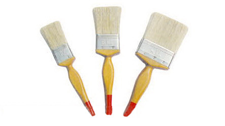 Cepillo de pintura de cerdas blancas de poliéster Cepillo de barniz plano