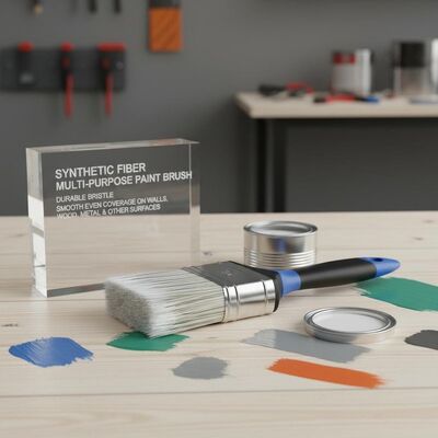 Cepillo de pintura de fibra sintética de uso múltiple con cepillo duradero diseñado para una cobertura lisa y uniforme en paredes, madera, metal y otras superficies