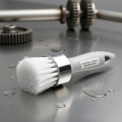 Brush de fibra sintética de aluminio de ferro blanco de corte de mediano tamaño ideal para aplicaciones de limpieza industrial y tareas de precisión